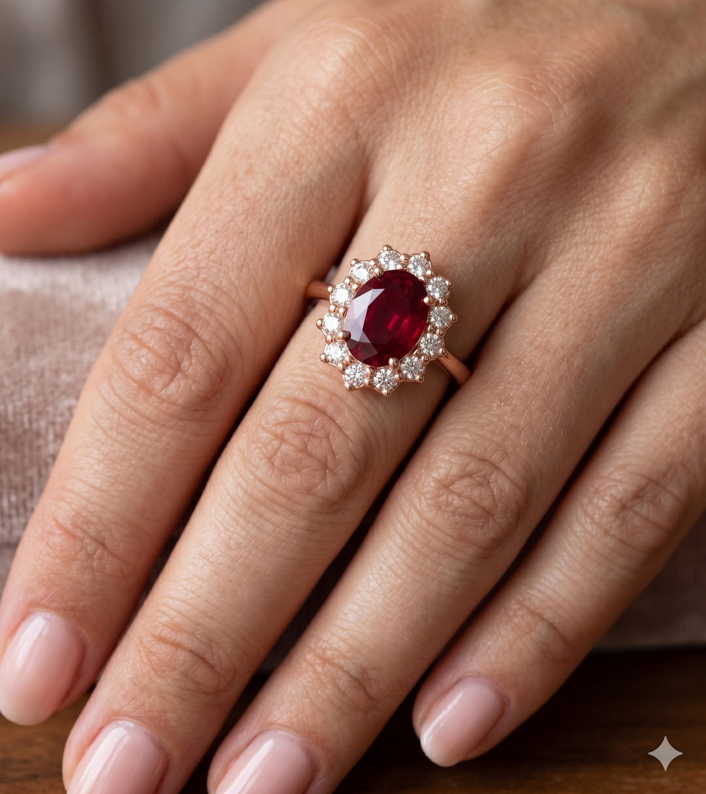 Natural Ruby Engagement Ring