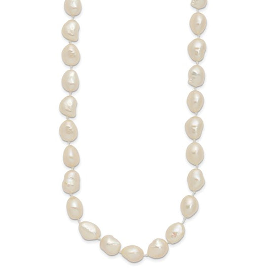 14k 7x11mm Baroque White Freshwater Cultured Pearl 20 inch Necklace