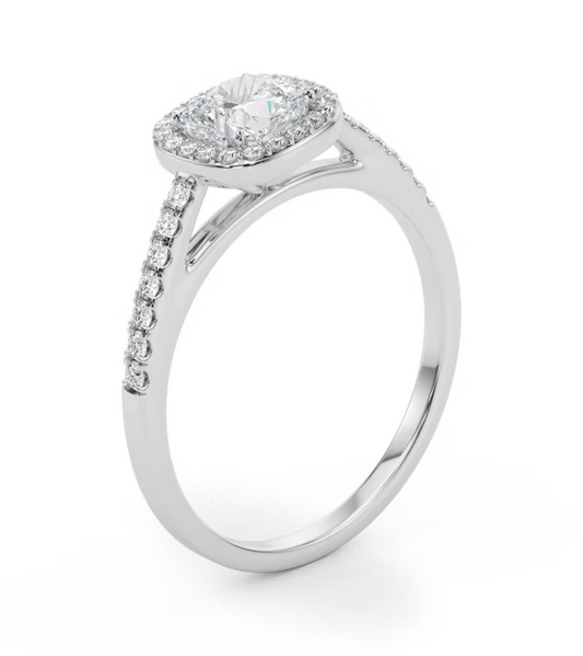 1.00 Carat Natural VS1 Cushion-Cut Diamond Engagement Ring – 14K Gold