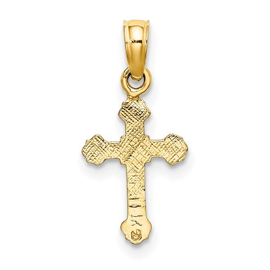 10K Mini Crucifix with Fancy Tips Charm
