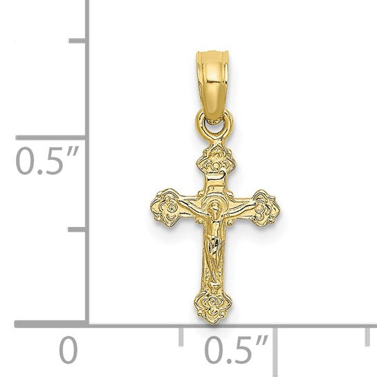 10K Mini Crucifix with Fancy Tips Charm