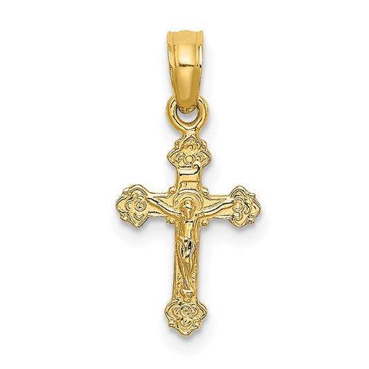 10K Mini Crucifix with Fancy Tips Charm