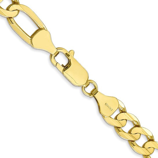 10K Yellow Gold 6.75mm Concave Open Figaro Chain – 20 Inch