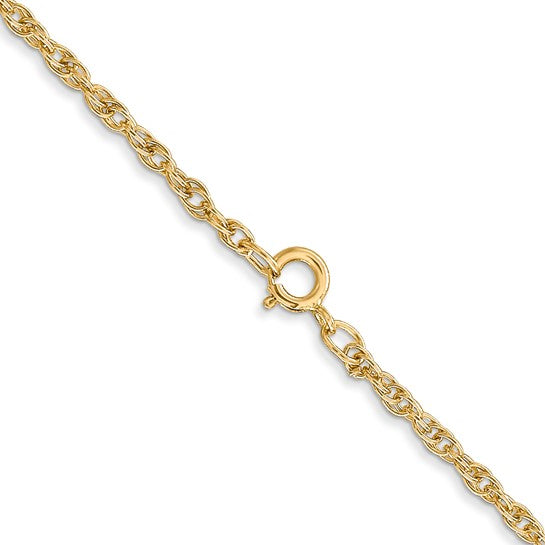 14K Yellow Gold 1.55mm Cable Rope Chain Necklace – 18 Inch
