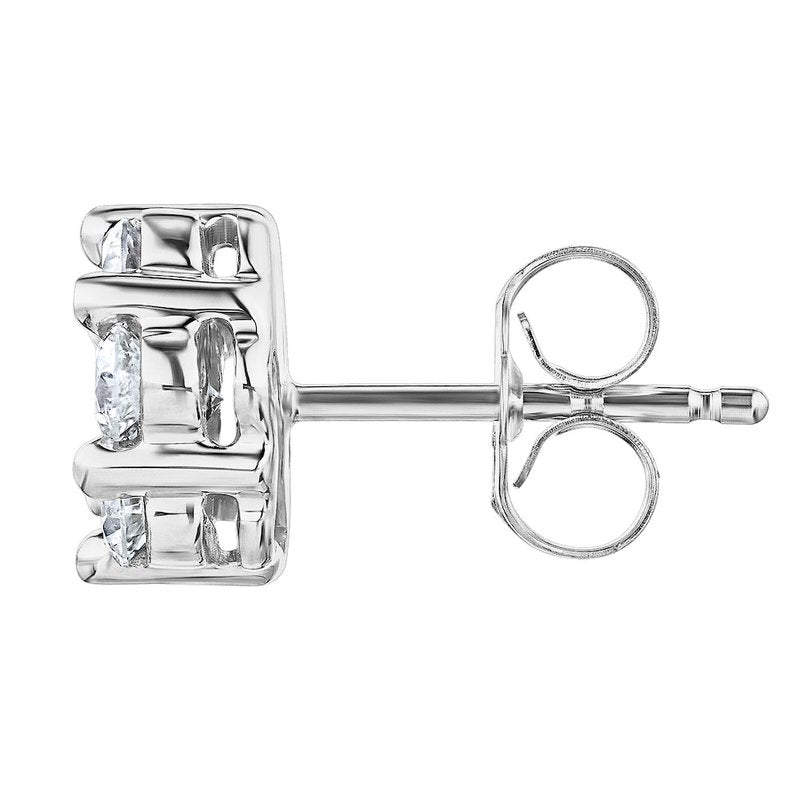 1.00 CTW Diamond Stud Earrings in 10K White Gold