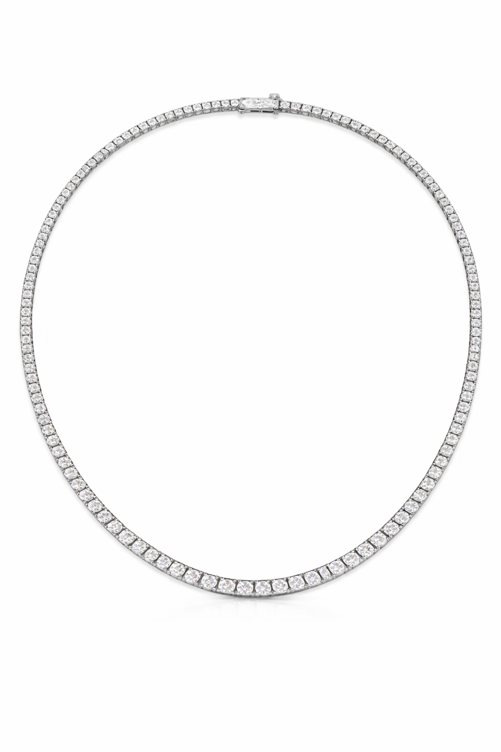 15.44 CTW Moissanite Tennis Necklace | Sterling Silver