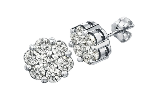1.00 CTW Diamond Stud Earrings in 10K White Gold