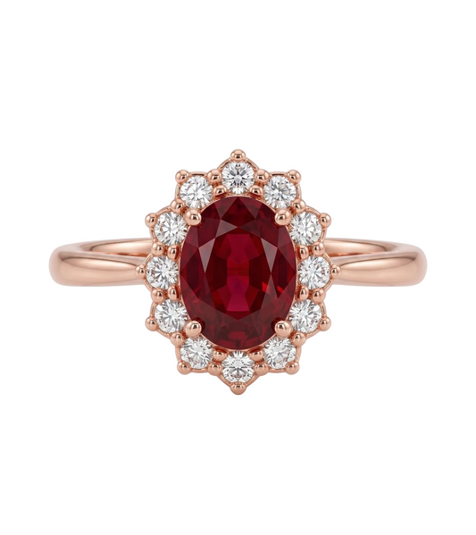Natural Ruby Engagement Ring
