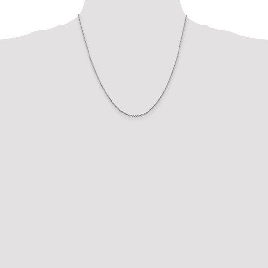 14K White Gold 20 inch 1.45mm Diamond-cut Cable with Lobster Clasp Chain