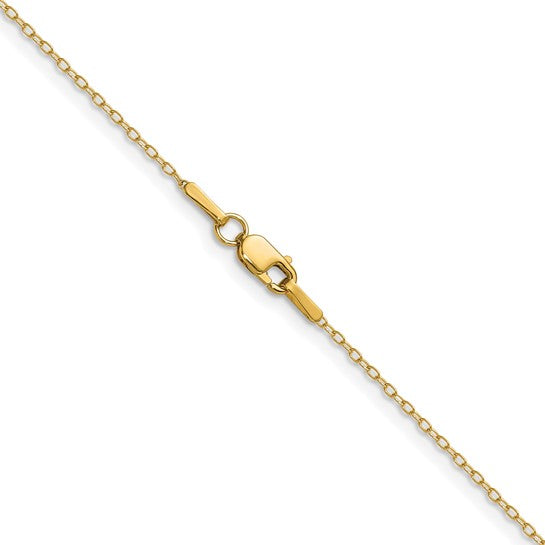 14K Yellow Gold 0.8mm Forzantine Cable Chain – 24 Inch