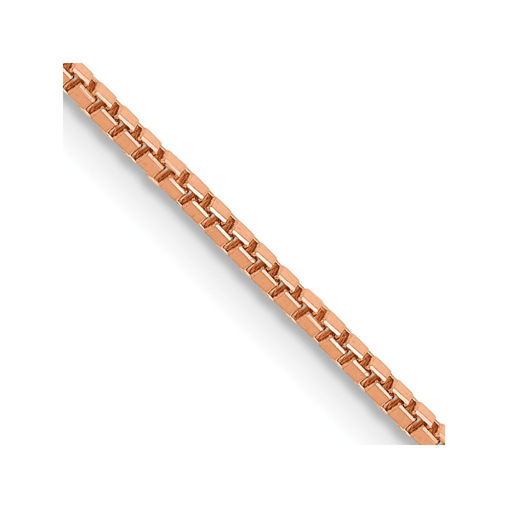 14K Rose Gold 18 inch 1.10mm Box Link with Lobster Clasp Chain