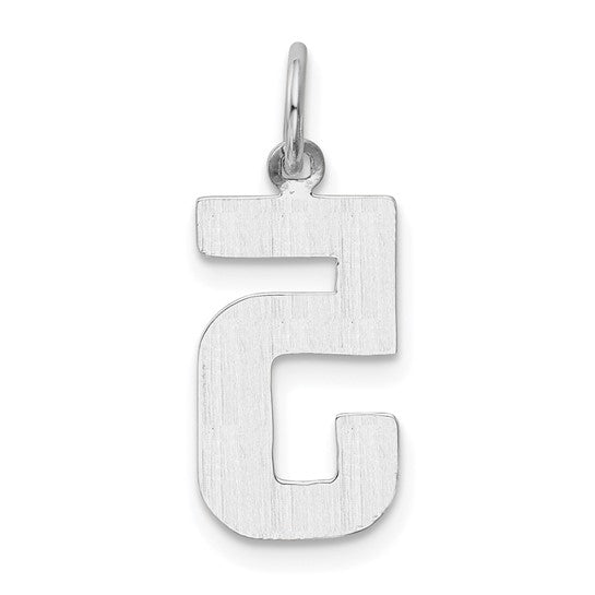 14K White Gold Medium Polished Number 5 Charm