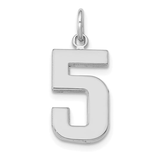 14kw Medium Polished Number 5 Charm