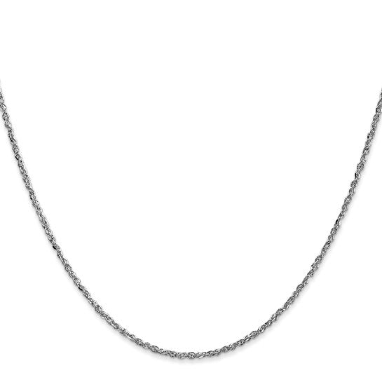 14K  White Gold 14 inch 1.7mm Ropa with Lobster Clasp Chain
