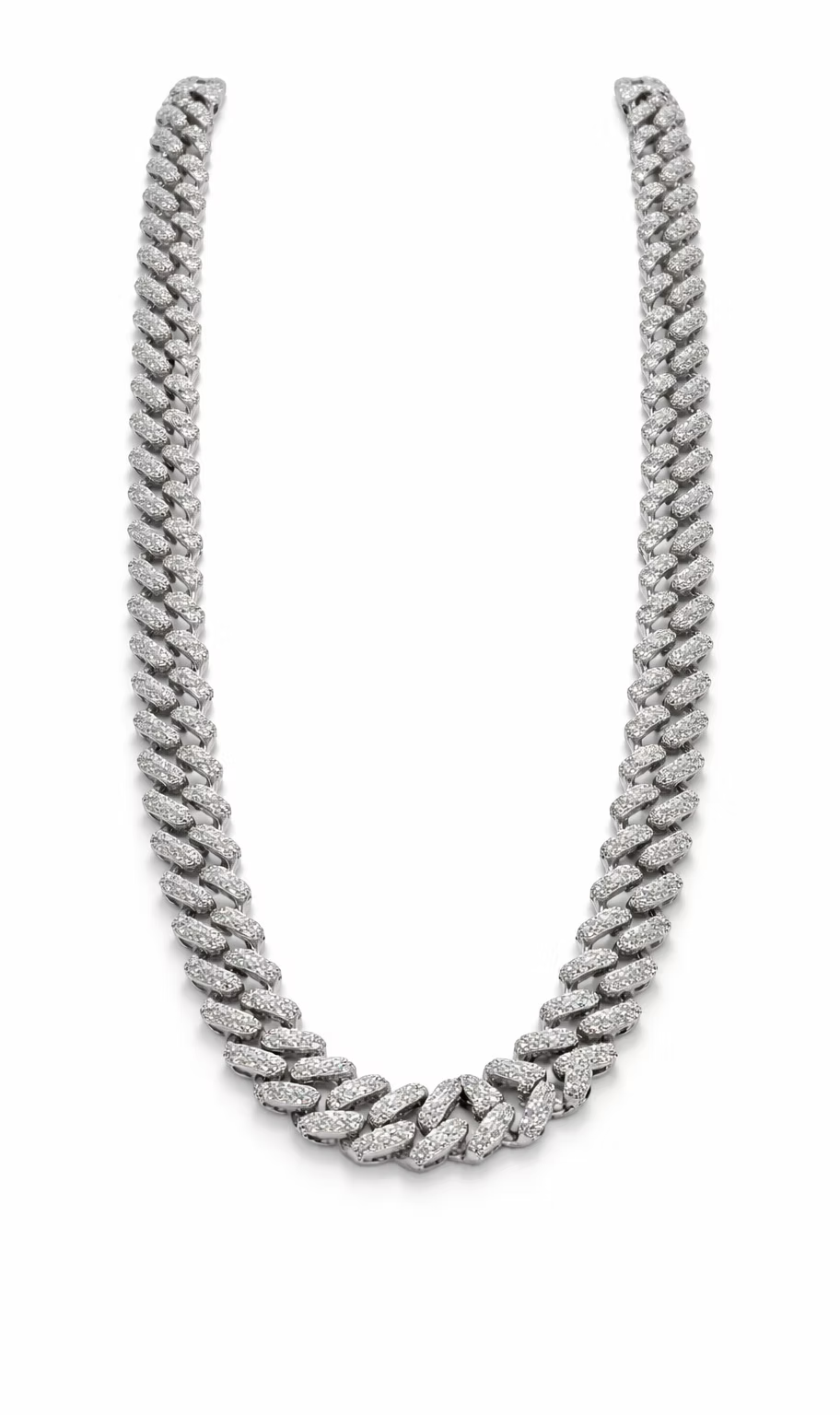 8mm Miami Cuban Moissanite Chain – Sterling Silver (20”)