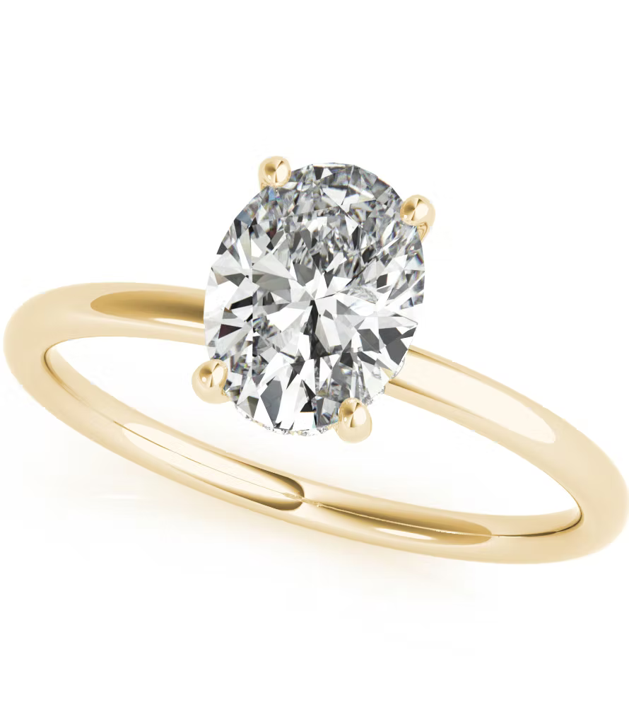 Oval Hidden Halo Engagement Ring – Lab-Grown Diamond