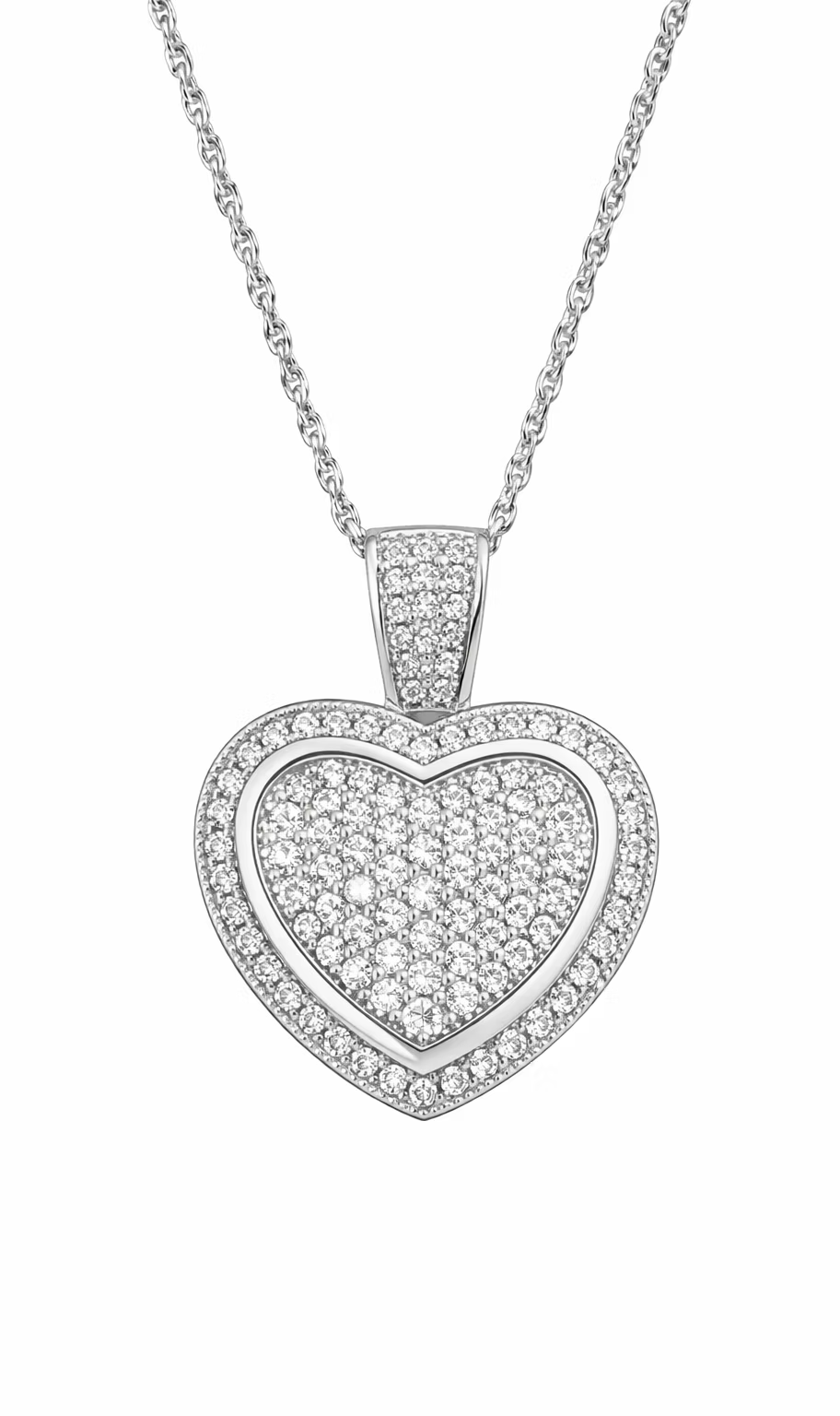 Sterling Silver Heart Pendant with Sterling Silver Chain – 18 in