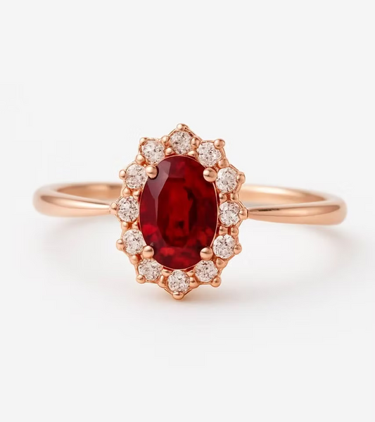 Natural Ruby Engagement Ring