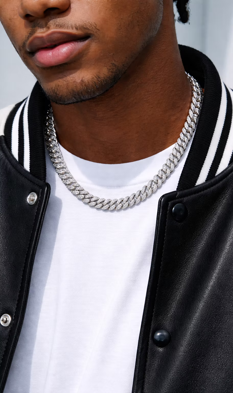 8mm Miami Cuban Moissanite Chain – Sterling Silver (20”)