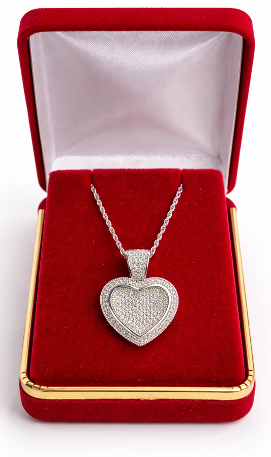 Sterling Silver Heart Pendant with Sterling Silver Chain – 18 in