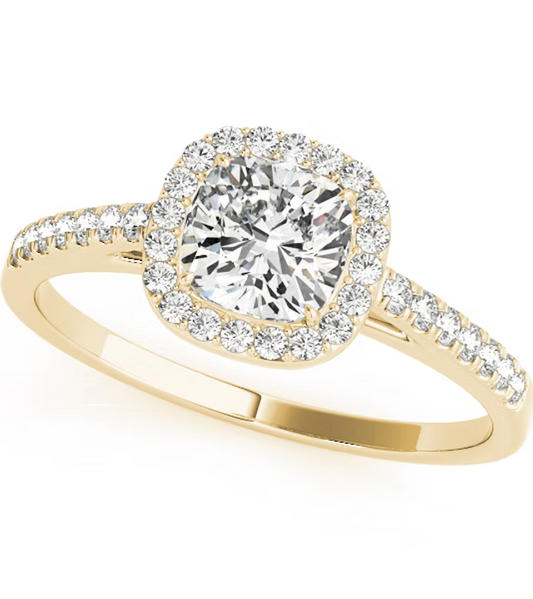 1.00 Carat Natural VS1 Cushion-Cut Diamond Engagement Ring – 14K Gold