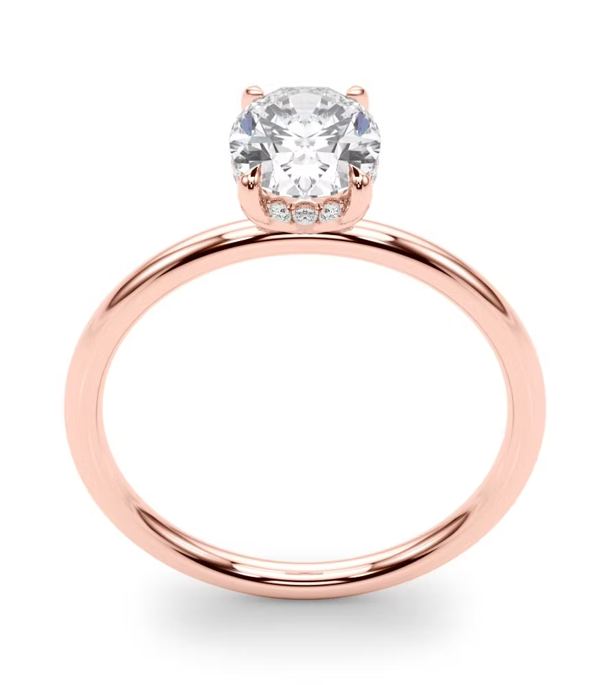 Oval Hidden Halo Engagement Ring – Lab-Grown Diamond