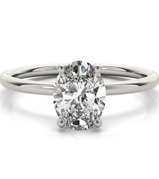 Oval Hidden Halo Engagement Ring – Lab-Grown Diamond