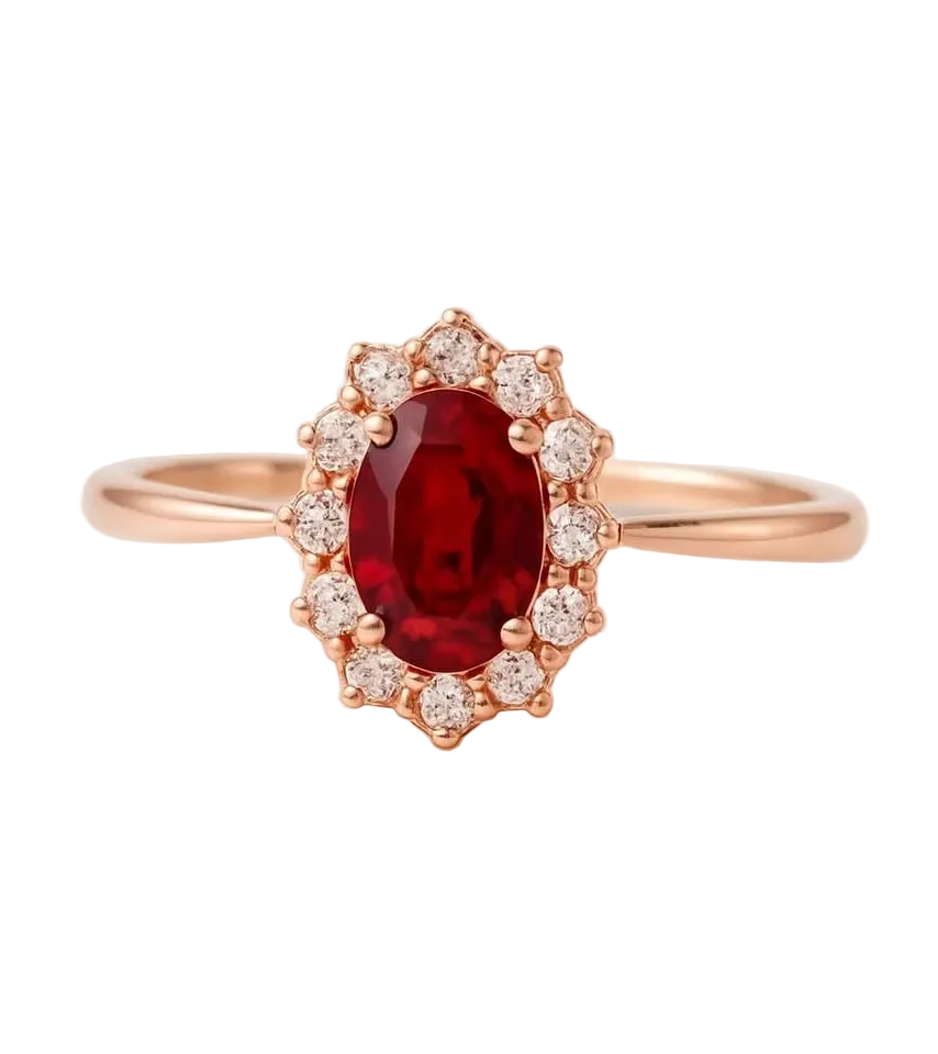 Natural Ruby Engagement Ring